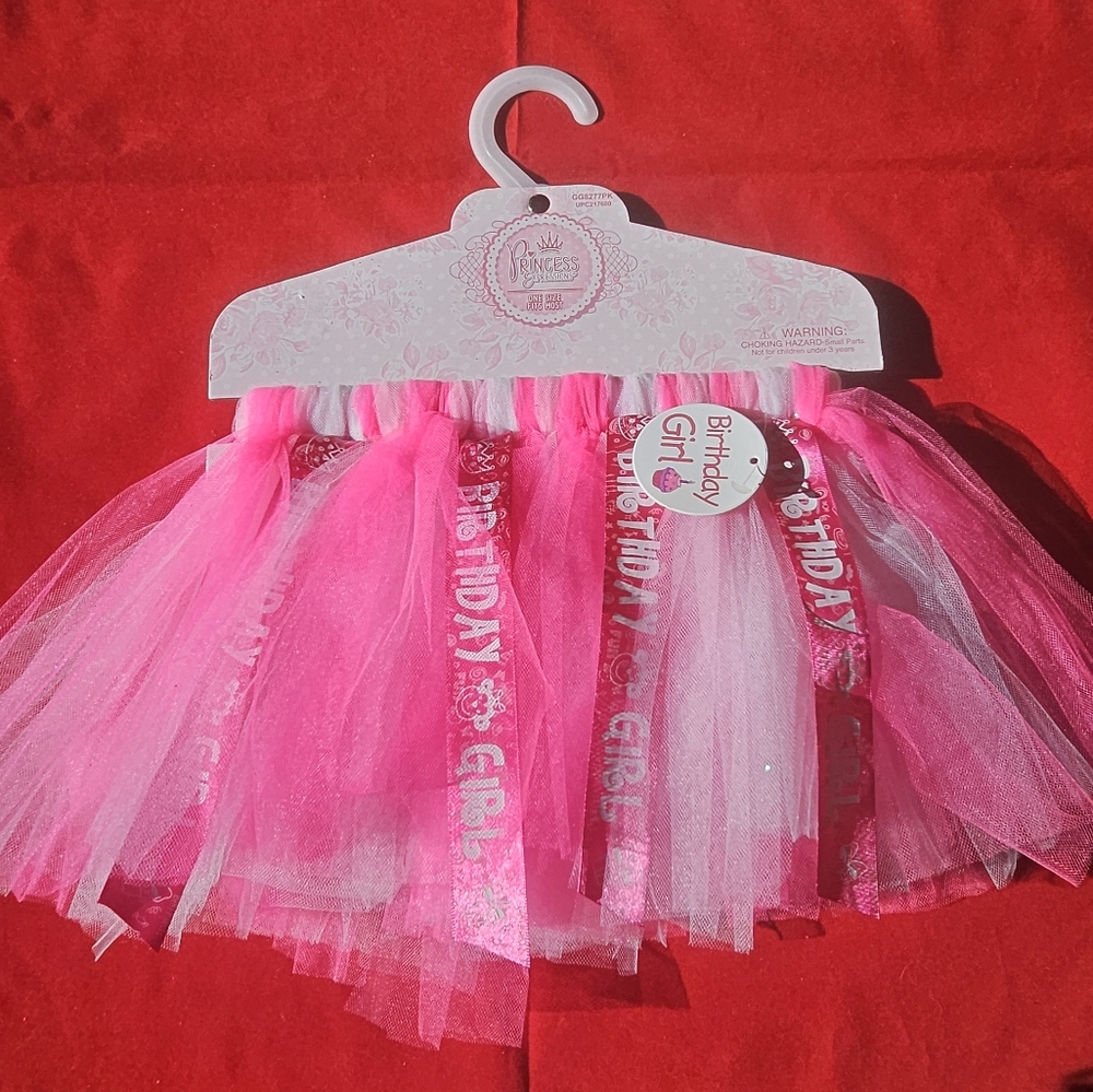 Expressions Pink Tulle Birthday Dance Costume OS Fits 12 - 24 Months